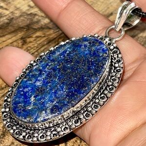 Beautiful Dark Lapis Lazuli Pendant 2 1/2”